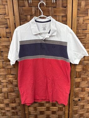 Izod Men’s Colorblock Polo in White Navy Red